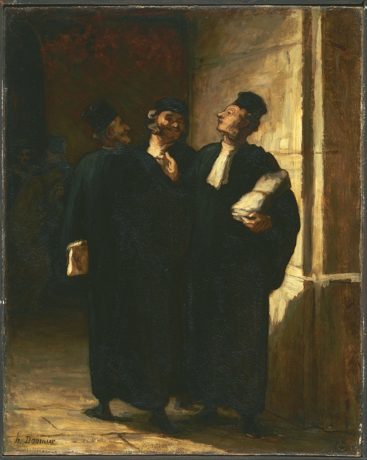 Honoré Daumier (1808–1879)-Three Lawyers - Oil Painting Haven