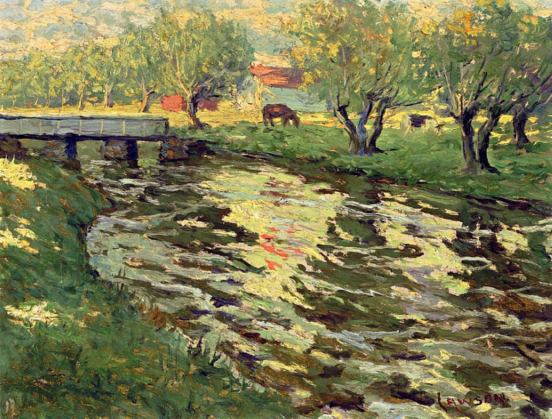 Horses Grazing by a Stream,1910-20 - Oil Painting Haven Oil Painting Haven