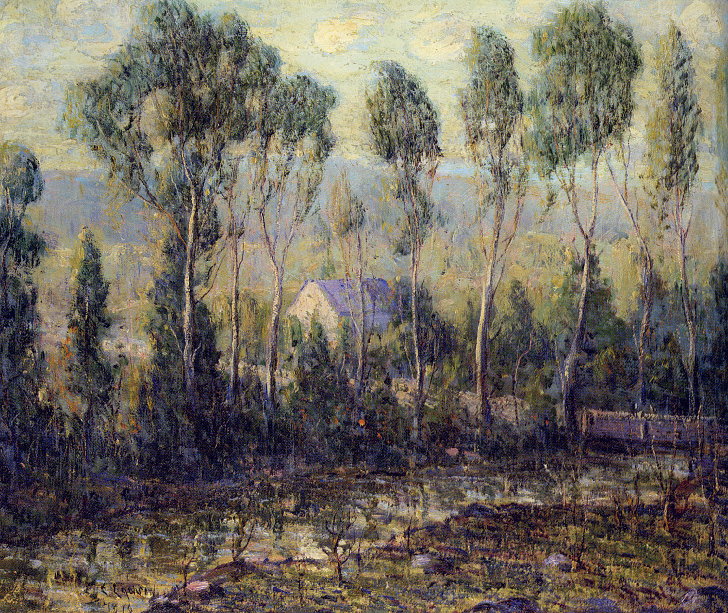 House by a Stream, 1919 - Oil Painting Haven