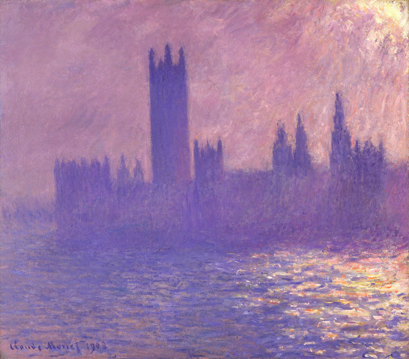 Houses of Parliament, Effect of Sunlight in the Fog, 1900-1901 - Oil Painting Haven Oil Painting Haven