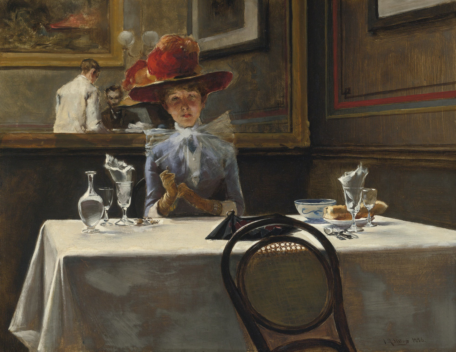 IRVING RAMSEY WILES-THE CORNER TABLE - Oil Painting Haven