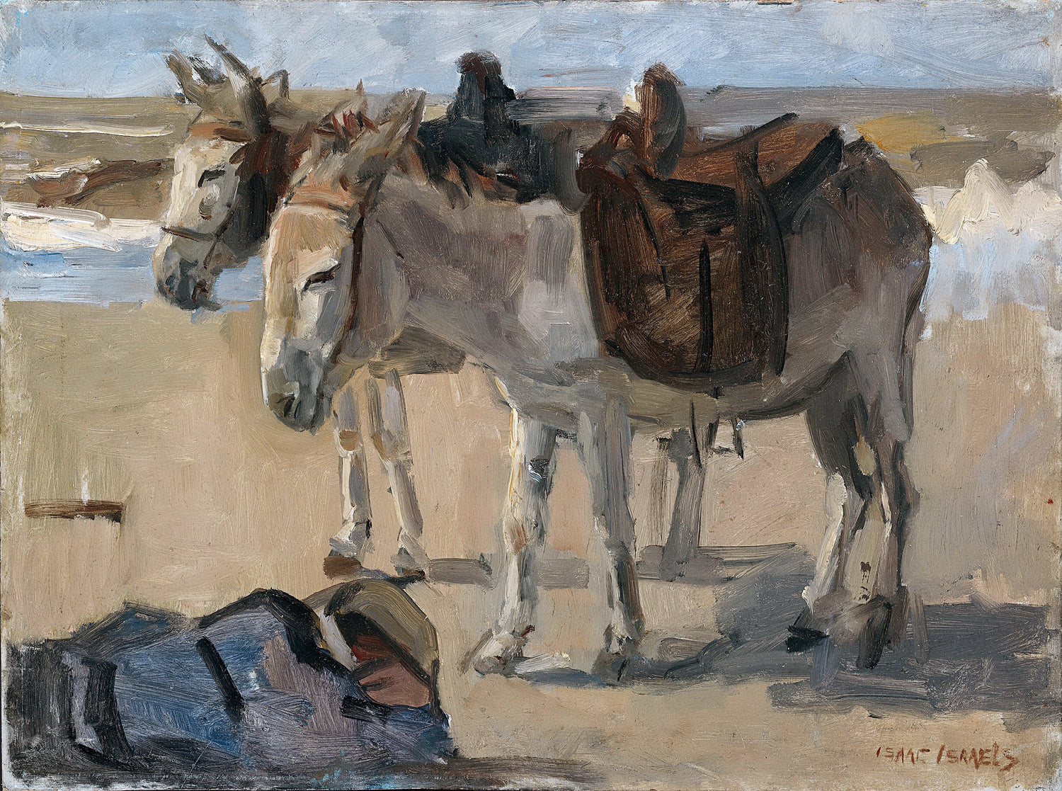 Israels, Isaac -- Twee ezeltjes, 1897-1901.jpeg - Oil Painting Haven