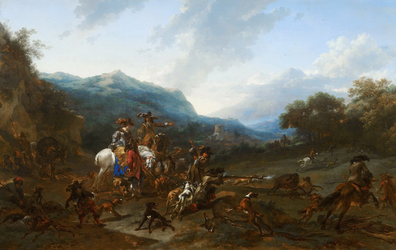 Jacob Adriaensz Bellevois - Wild Boar Hunt - Oil Painting Haven Oil Painting Haven