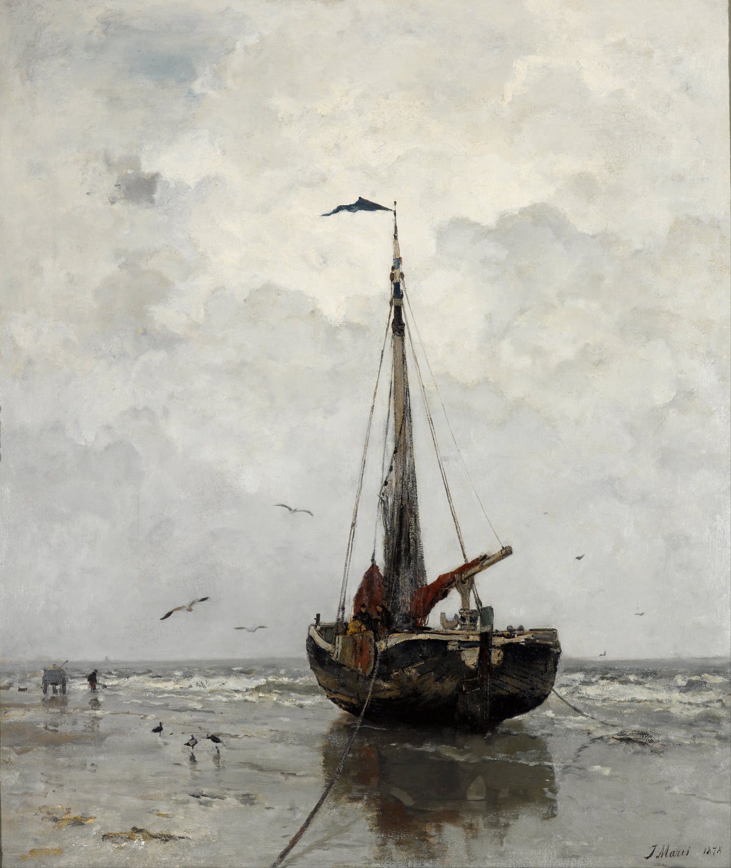 Jacob_Maris_-_Fishing_boat - Oil Painting Haven