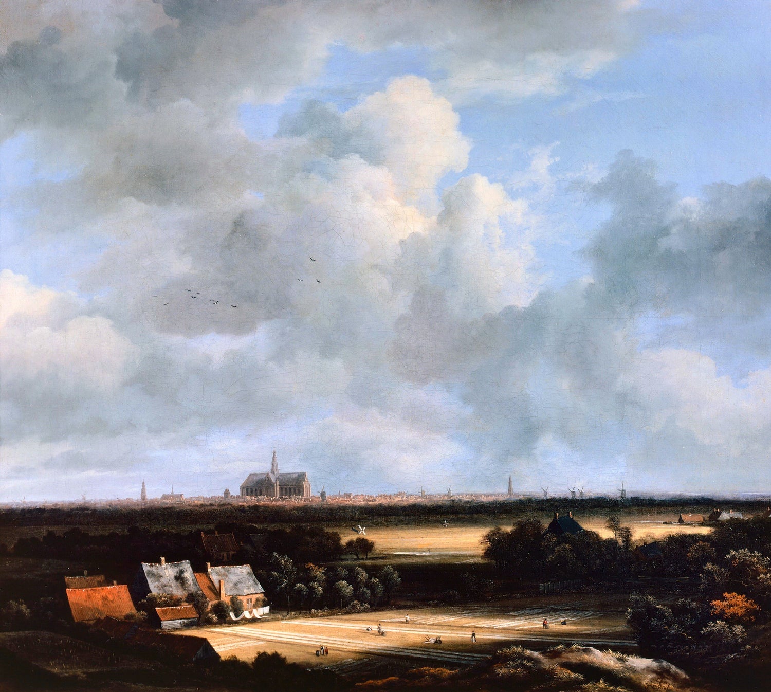 Jacob van Ruisdael - View of Haarlem - Oil Painting Haven