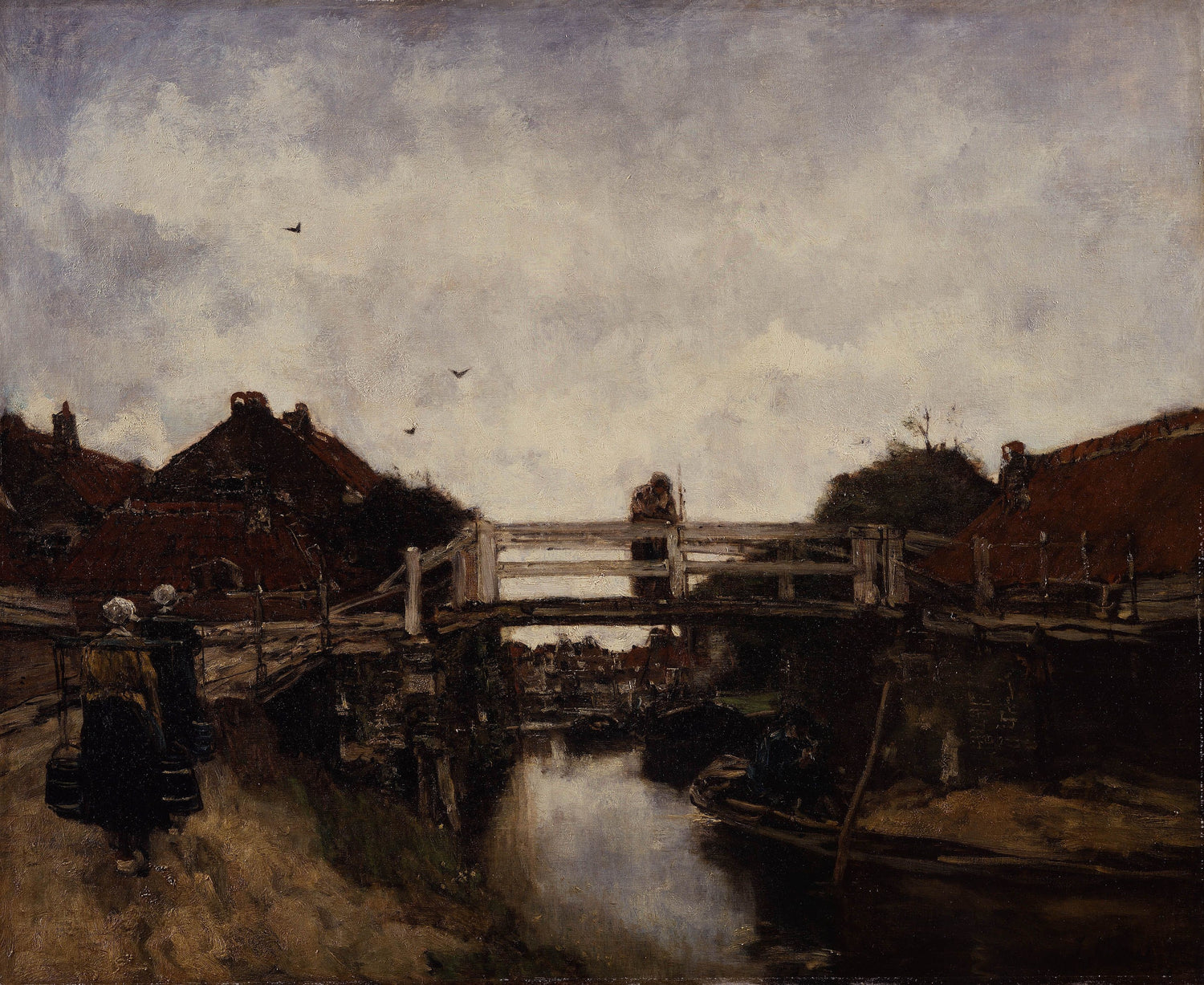 Jacobus Hendrikus Maris - The Bridge, 1885 - Oil Painting Haven