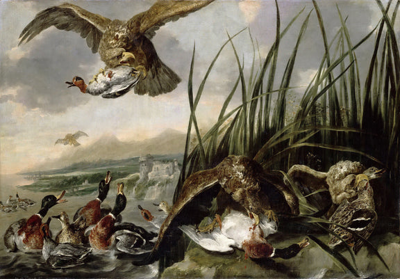 Jan Fyt -- Eagles Attacking Ducks - Oil Painting Haven Oil Painting Haven