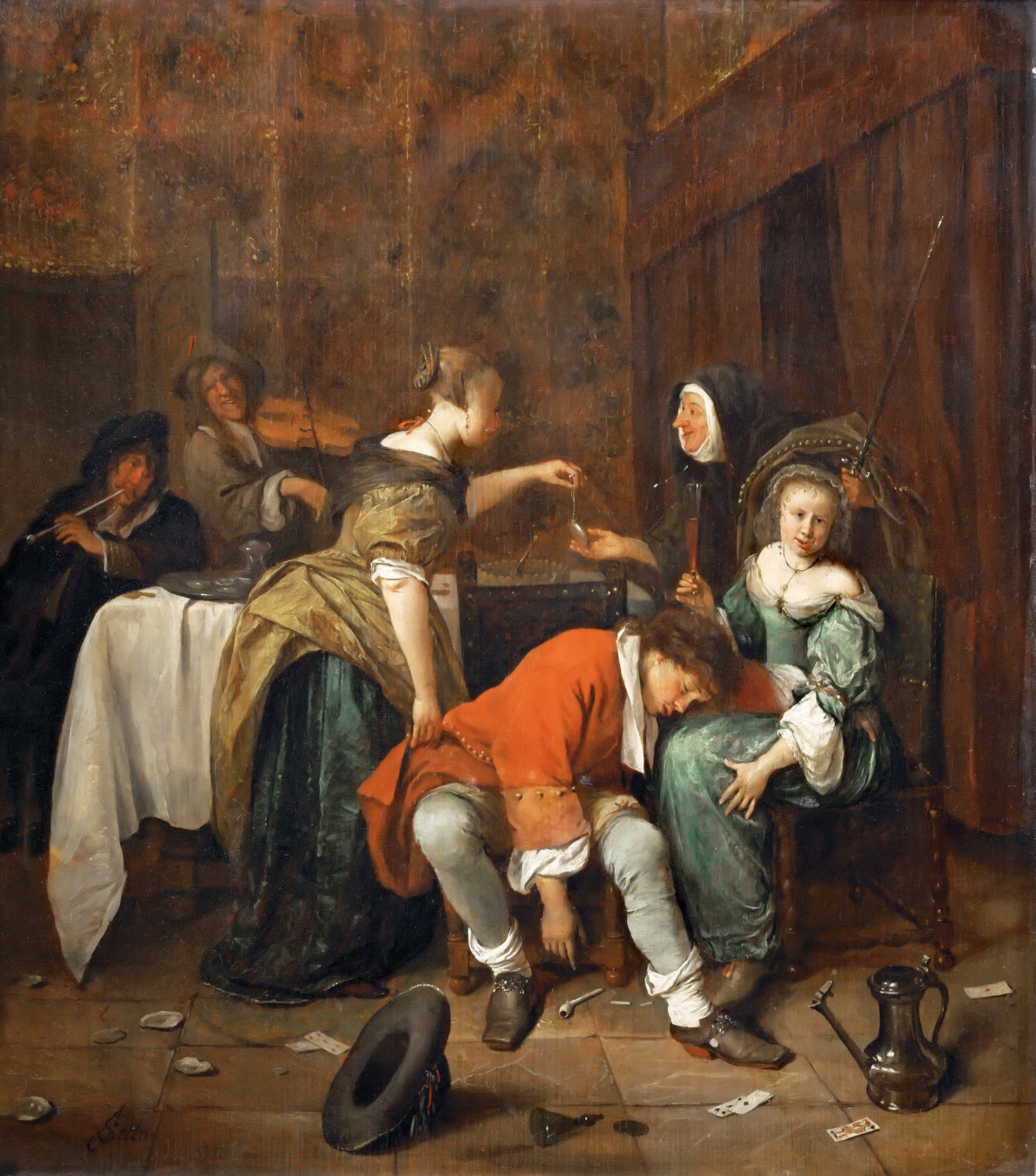 Jan Steen -- Wicked Company - Oil Painting Haven