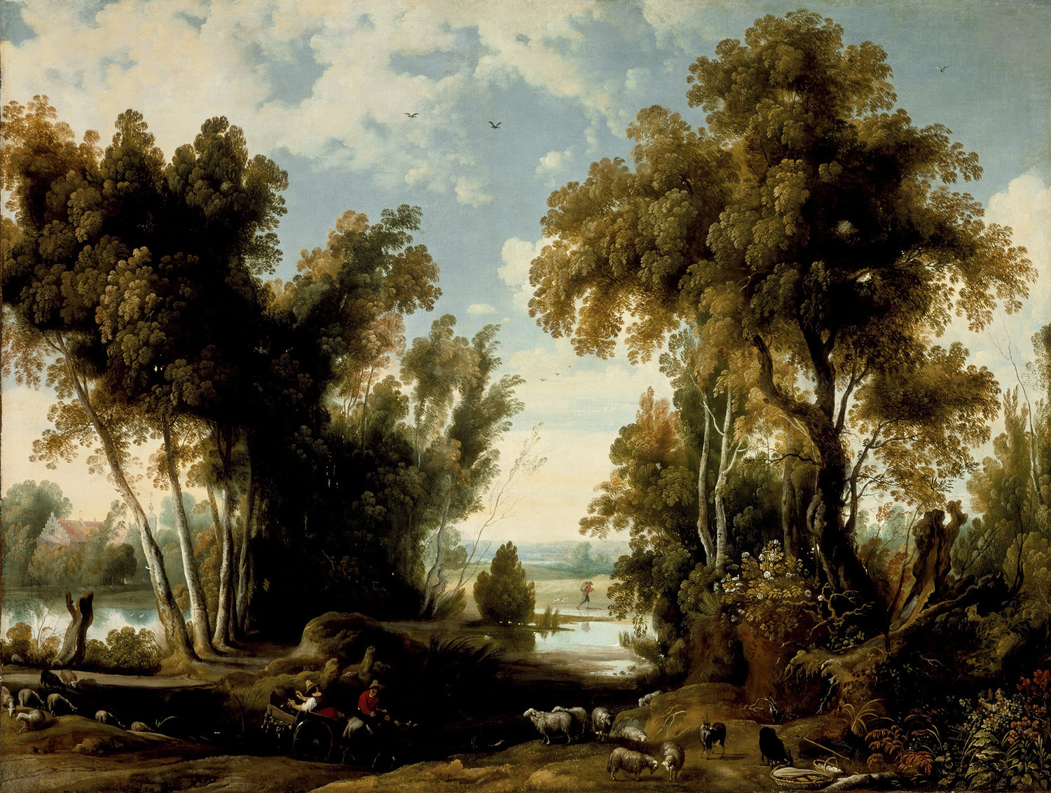 Jan Wildens - Landscape with Peasants - Oil Painting Haven