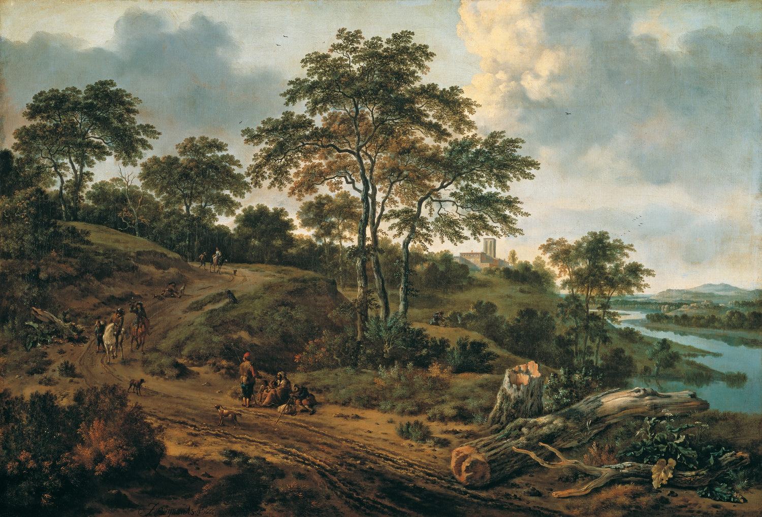 Jan Wynants - Hilly Landscape, 1666 - Oil Painting Haven