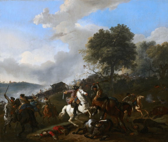 Jan van Huchtenburgh - Ambushing a Convoy - Oil Painting Haven Oil Painting Haven