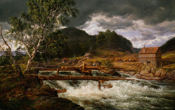 Johan_Christian_Dahl_-_Hellefossen_near_Hokksund - Oil Painting Haven Oil Painting Haven