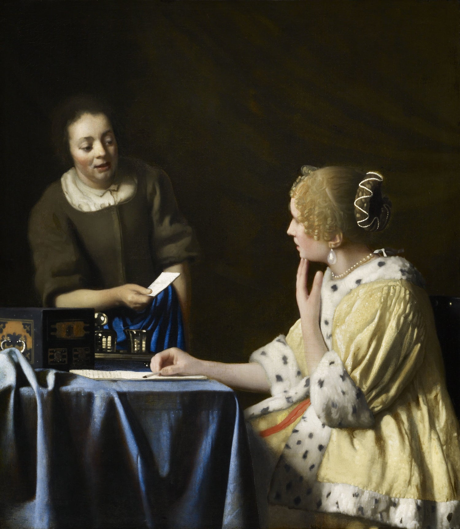 Johannes Vermeer - Mistress and Maid, 1666-1667 - Oil Painting Haven