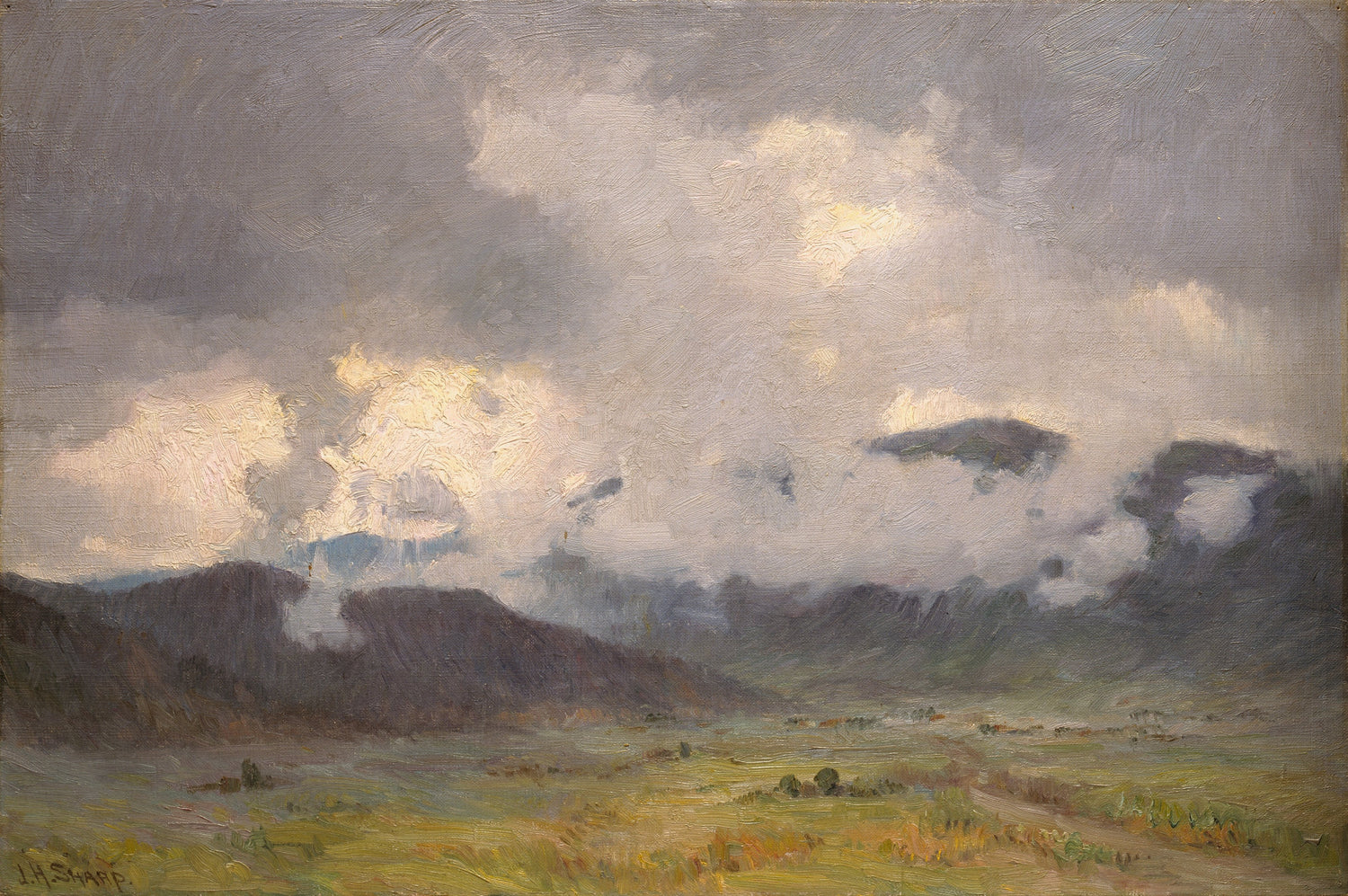 Joseph Henry Sharp - Snow Clouds-Taos Valley - Oil Painting Haven