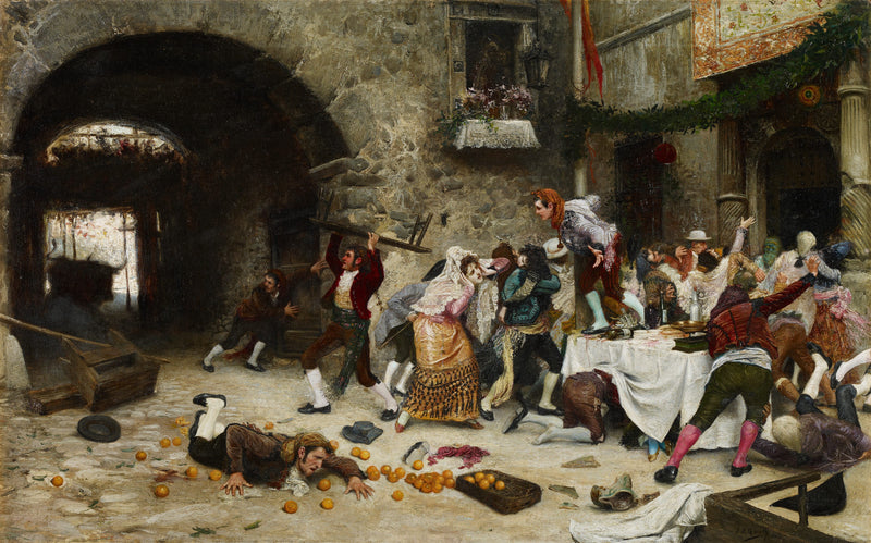 Juan_José_Garate_Clavero_An_Interrupted_Banquet - Oil Painting Haven Oil Painting Haven