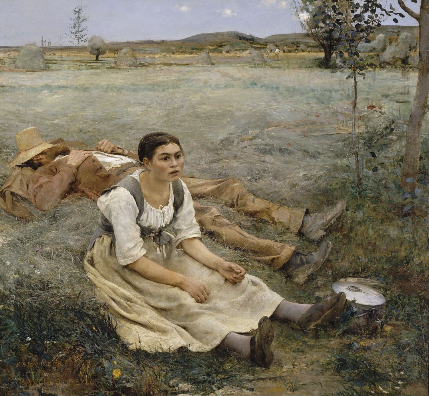 Jules_Bastien-Lepage_-_Hay_making - Oil Painting Haven