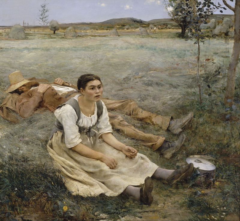 Jules_Bastien-Lepage_-_Hay_making - Oil Painting Haven Oil Painting Haven