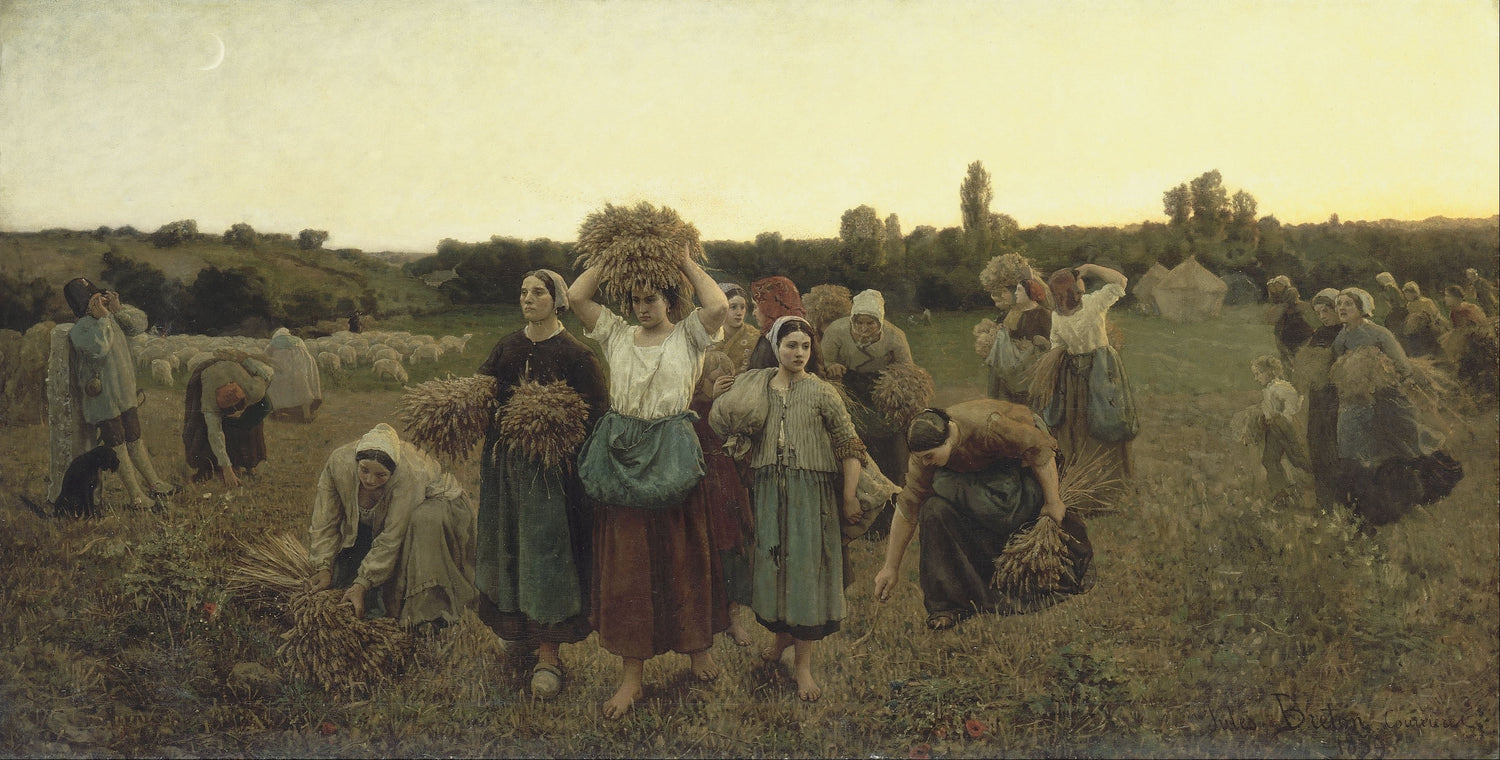 Jules_Breton_-_Calling_in_the_Gleaners - Oil Painting Haven