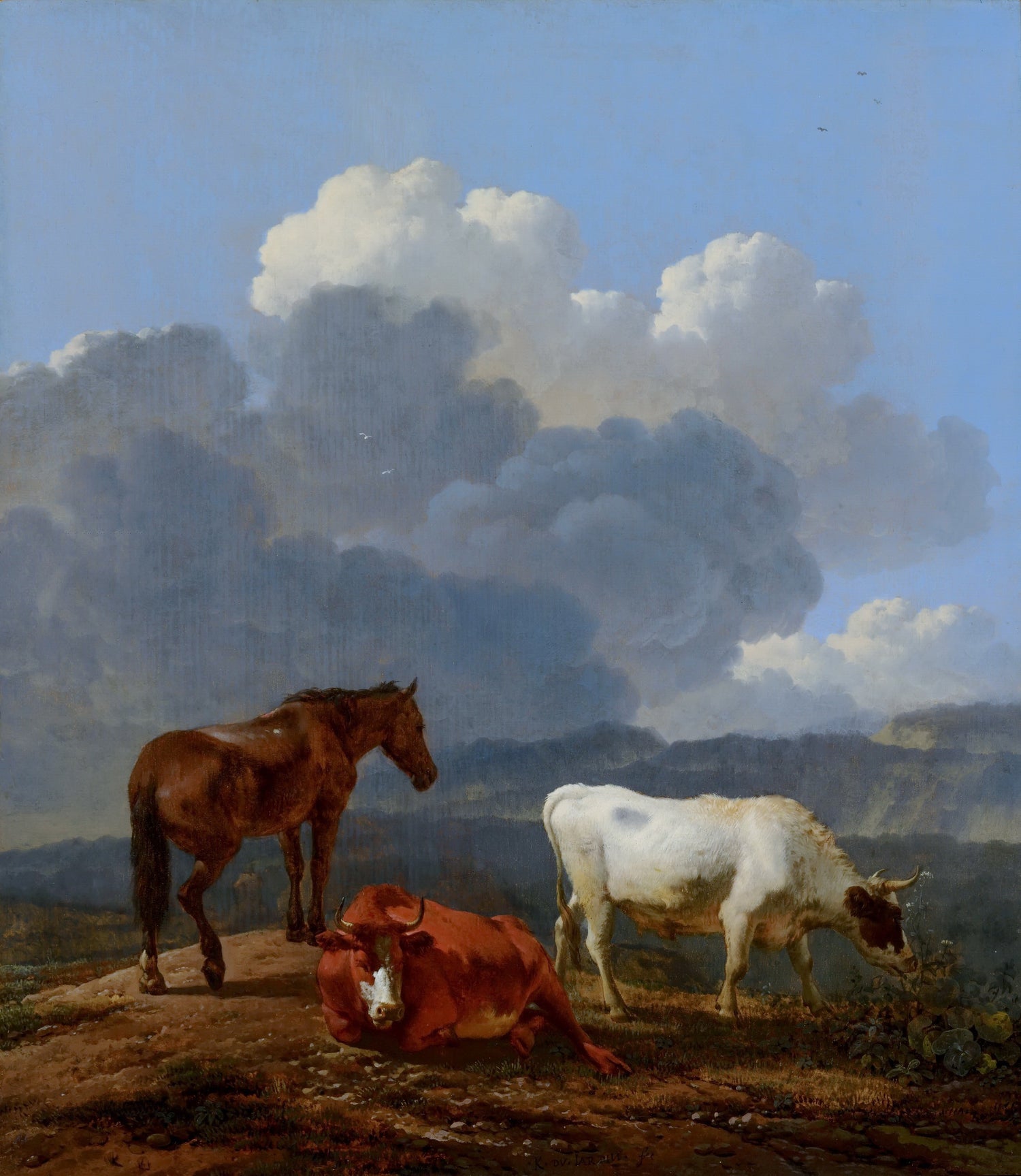 Karel Dujardin - Italianate Landscape with Cattle - Oil Painting Haven