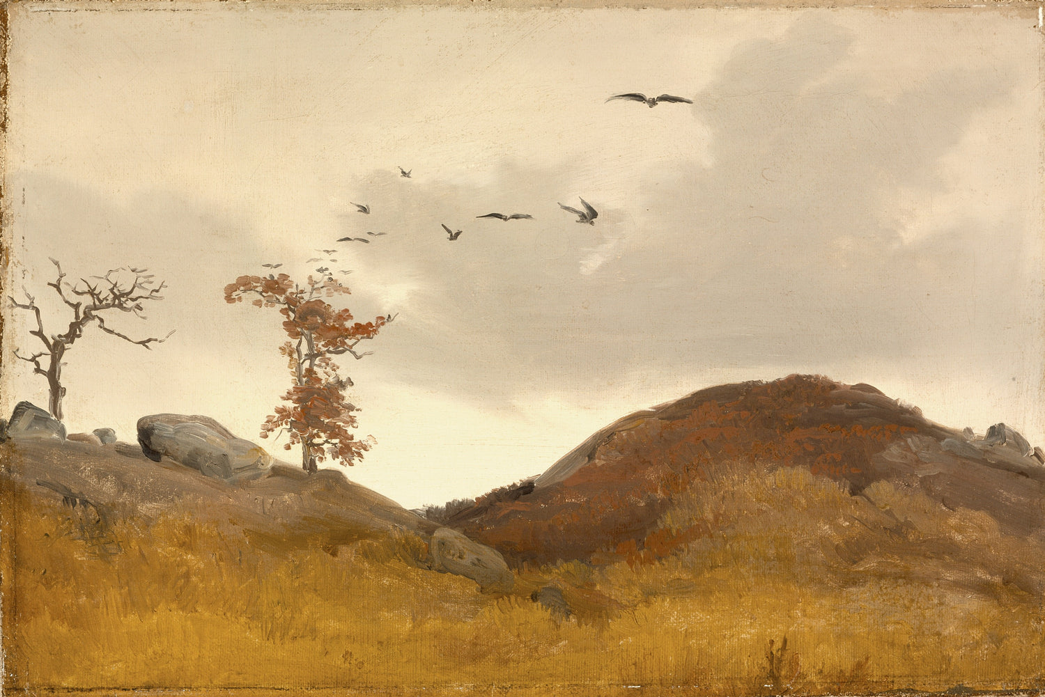 Karl Friedrich Lessing - Landscape with Crows - Oil Painting Haven