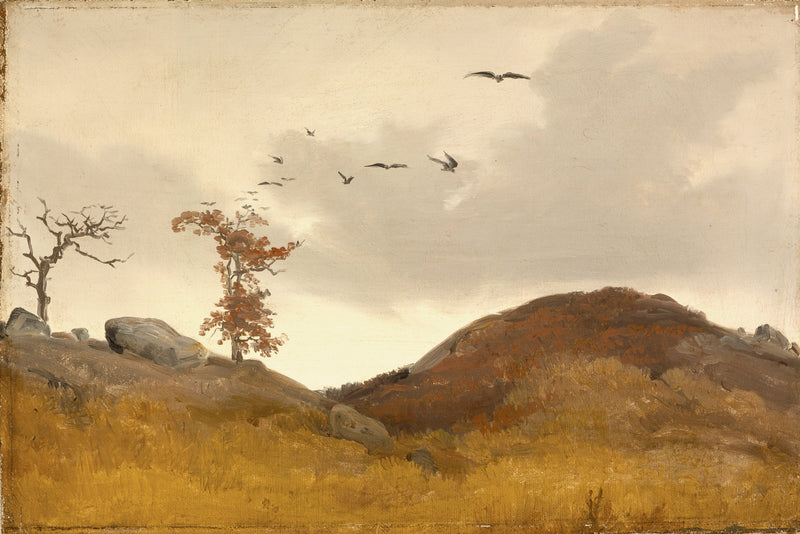 Karl Friedrich Lessing - Landscape with Crows - Oil Painting Haven Oil Painting Haven