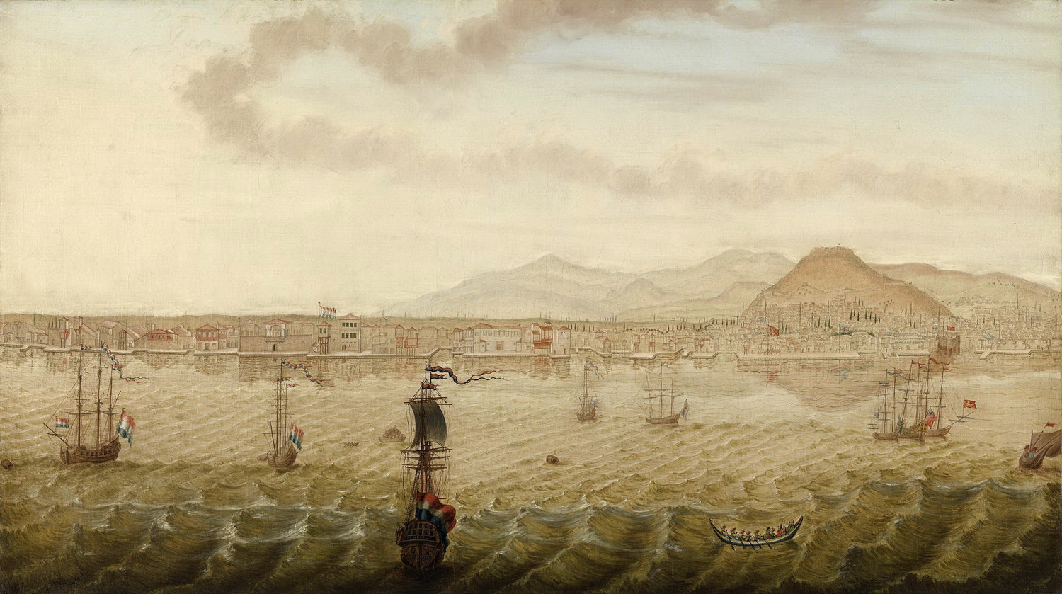 Knop, N. -- Gezicht op Smyrna, 1779 - Oil Painting Haven