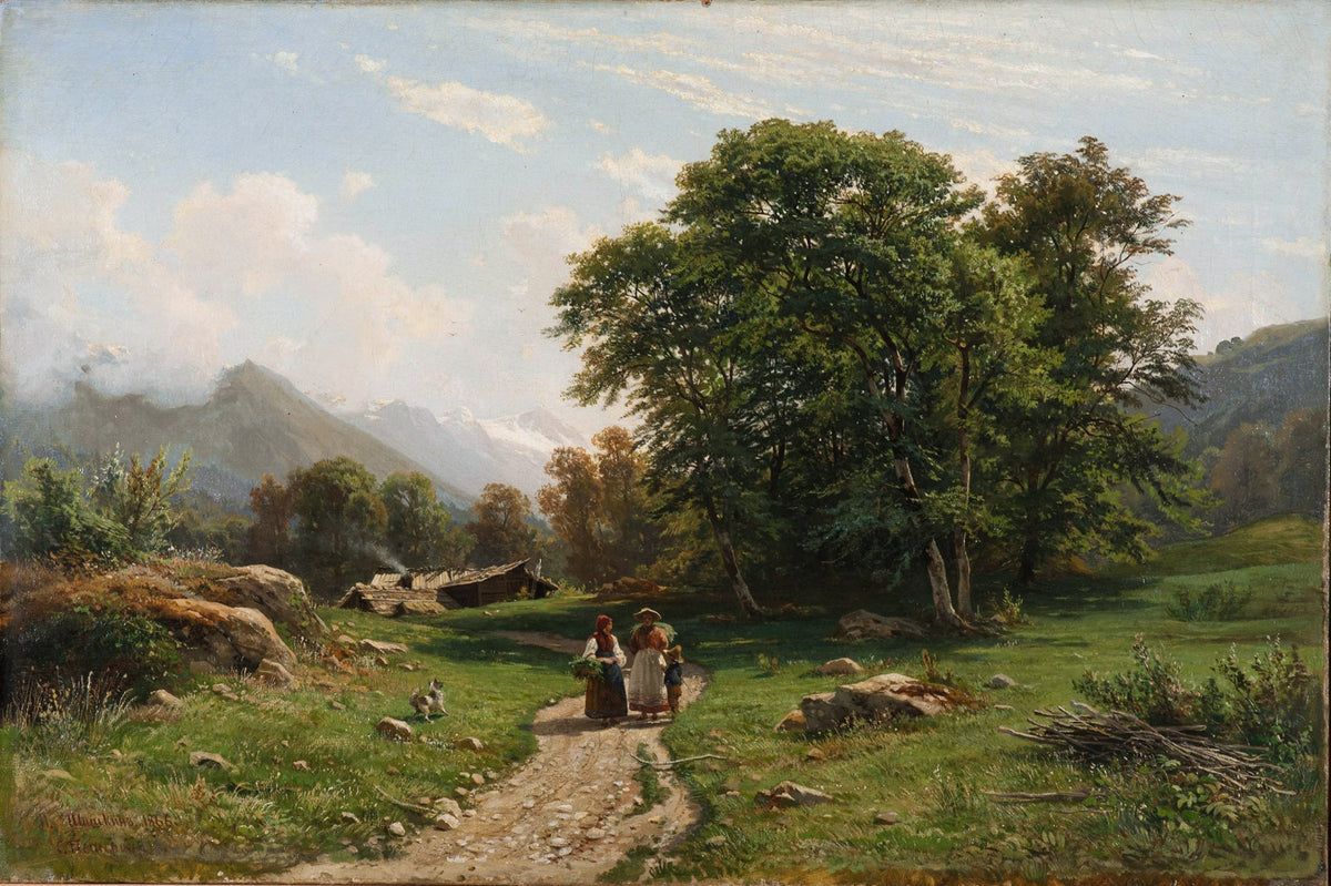 Landscape Oil Painting - Swiss Landscape by Ivan Shishkin