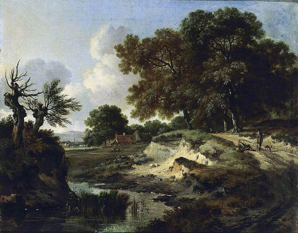 Peinture à l'huile de paysage - Village côtier avec phare et coucher de soleil
