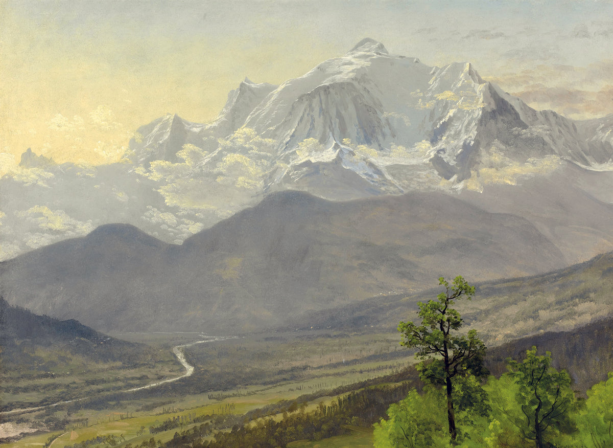 Landscape Oil Painting - Snowy Mountain Valley