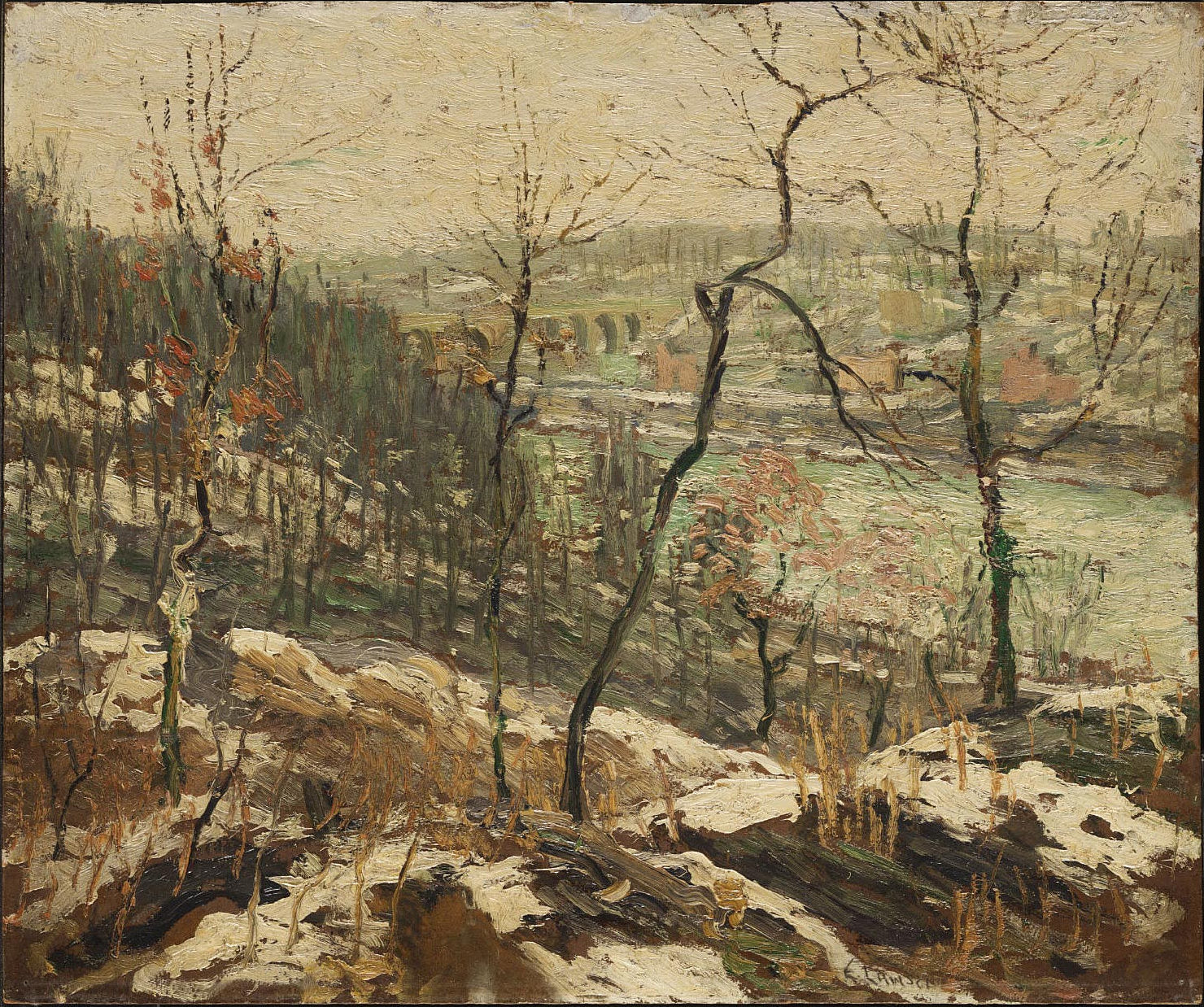 Landscape near the Harlem River, 1913 - Oil Painting Haven