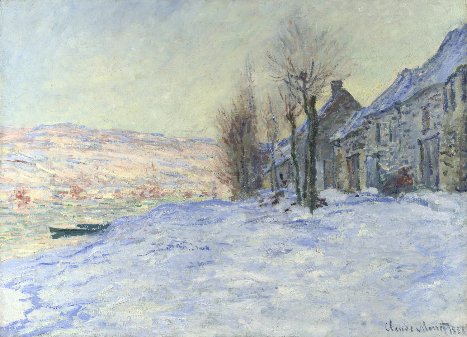 Lavacourt under Snow, 1879 - Oil Painting Haven