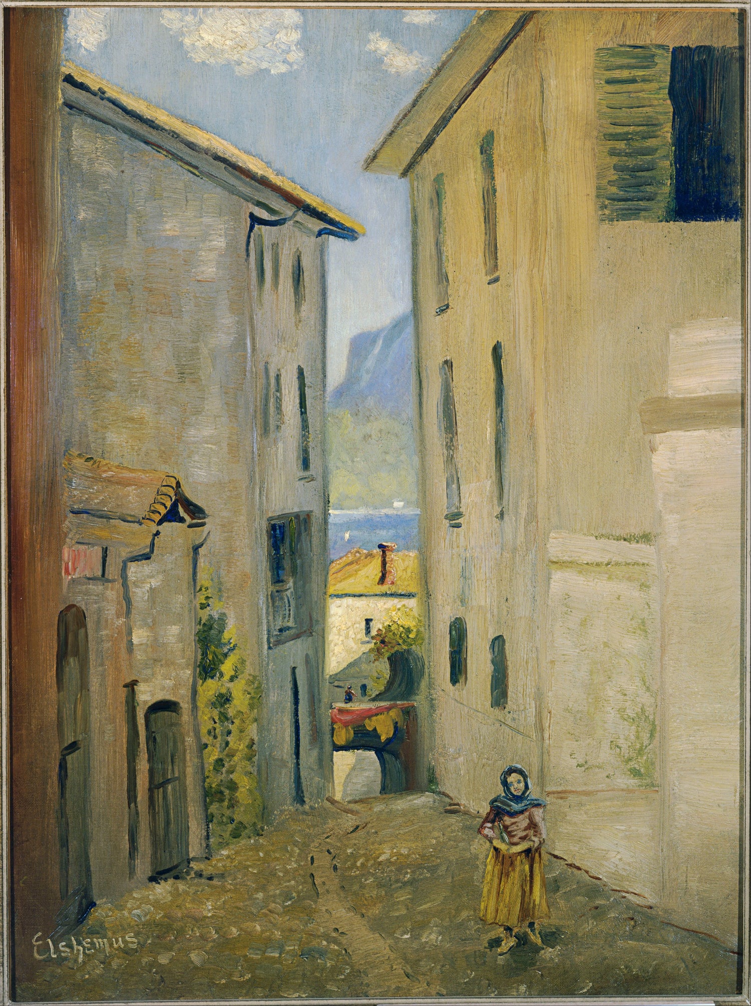 Louis Eilshemius (1864–1942)-Street in Lugano - Oil Painting Haven