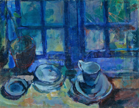 Ludvig_Karsten_-_The_blue_Kitchen_ - Oil Painting Haven Oil Painting Haven