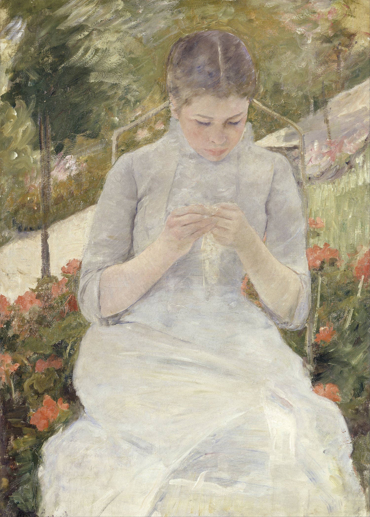 Mary_Cassatt_-_Girl_in_the_Garden - Oil Painting Haven