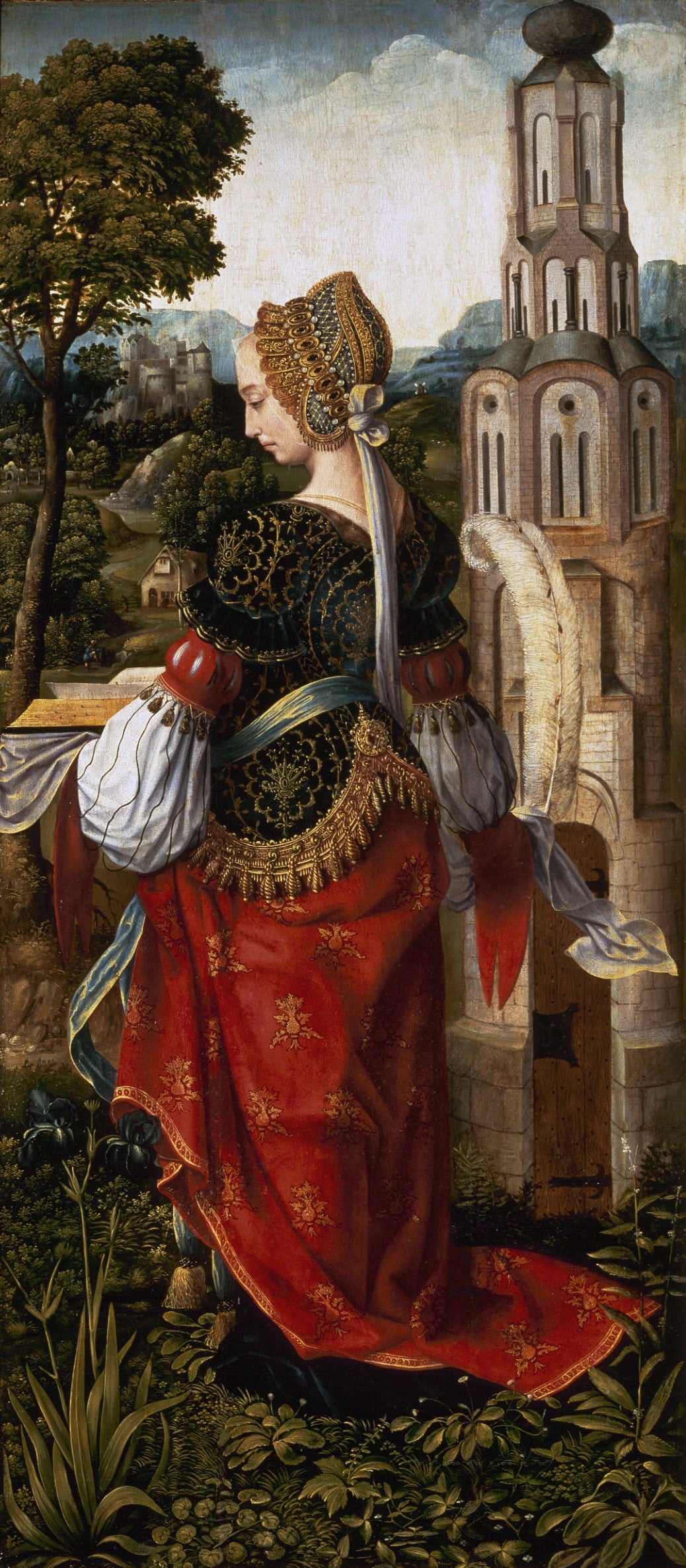 Master of Frankfurt - St Barbara - Oil Painting Haven