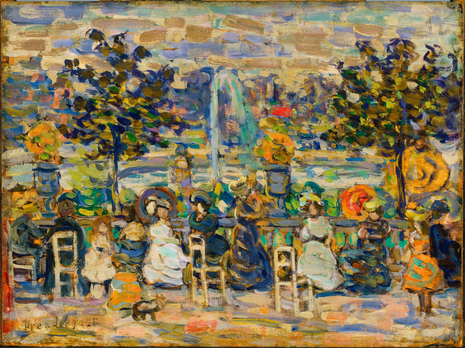 Maurice Prendergast (1861–1924)-In Luxembourg Gardens - Oil Painting Haven