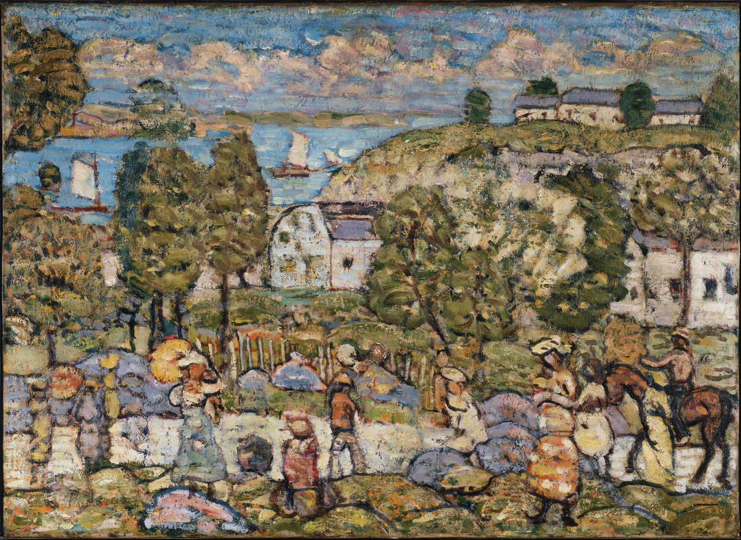 Maurice Prendergast (1861–1924)-Landscape Near Nahant - Oil Painting Haven