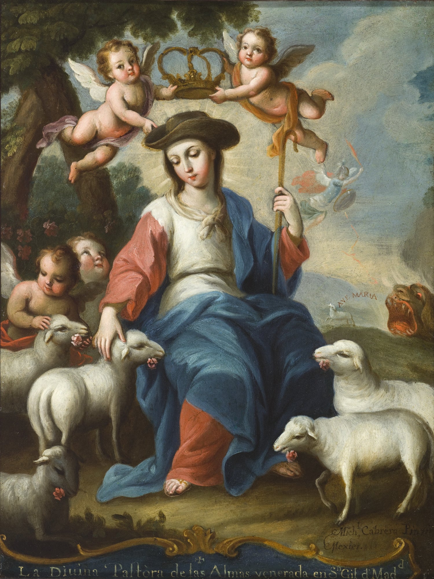 Miguel Cabrera - The Divine Shepherdess - Oil Painting Haven