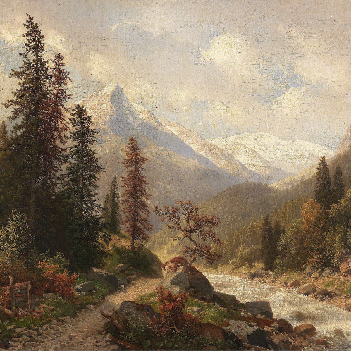 Öllandschaftsgemälde - Bergwaldlandschaftsölgemälde