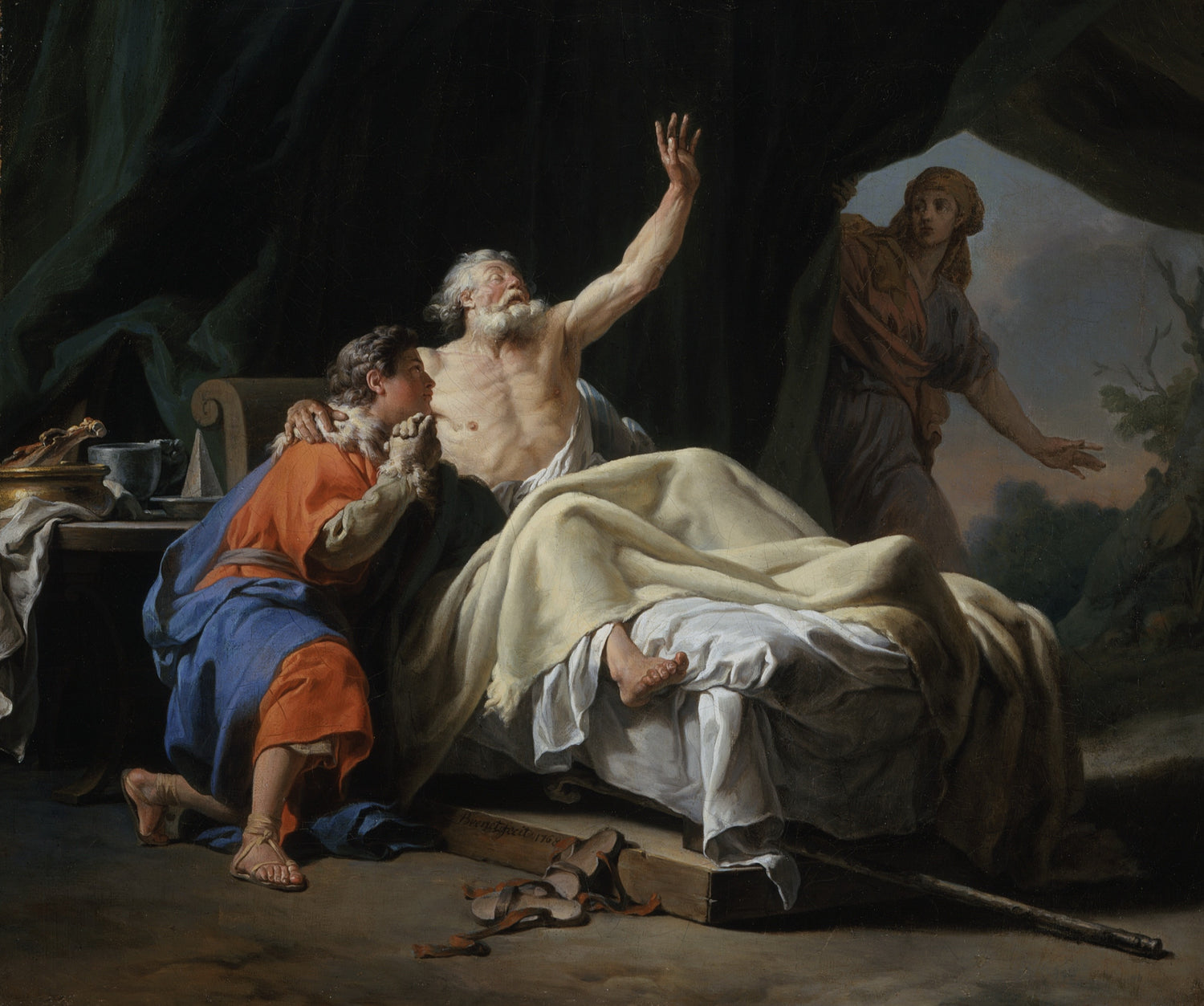 Nicolas-Guy Brenet - Isaac Blessing Jacob - Oil Painting Haven