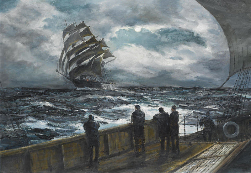 Night Watch on the High Seas - Oil Painting Haven Oil Painting Haven