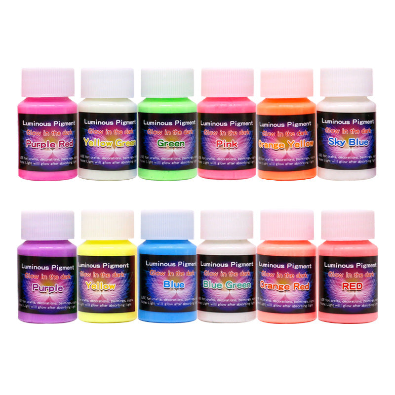 Glow in the dark paint - 12 Colors - 30ml(1oz)/25ml(0.8oz)/20ml(0.7oz) - Oil Painting Haven Oil Painting Haven