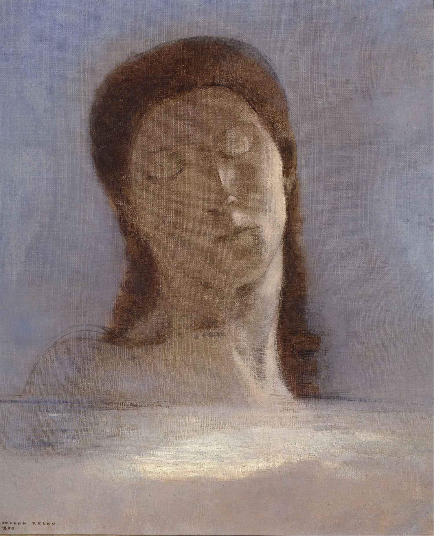 Odilon_Redon_-_Closed_Eyes - Oil Painting Haven