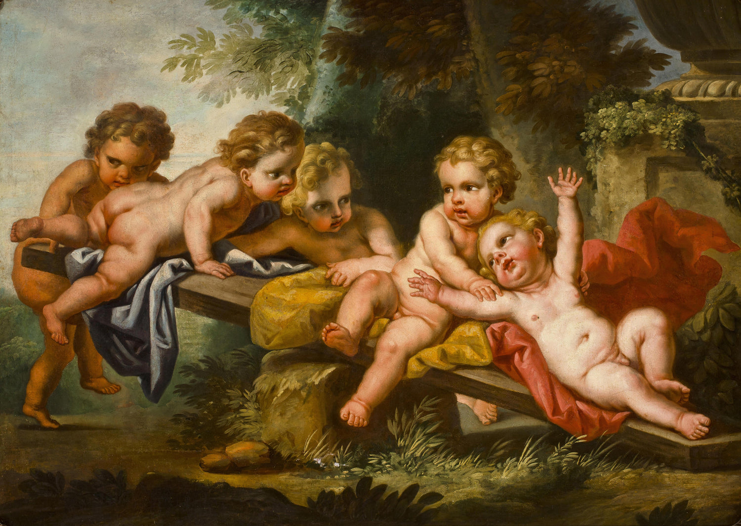 Opal Adams-Putti at play - Oil Painting Haven