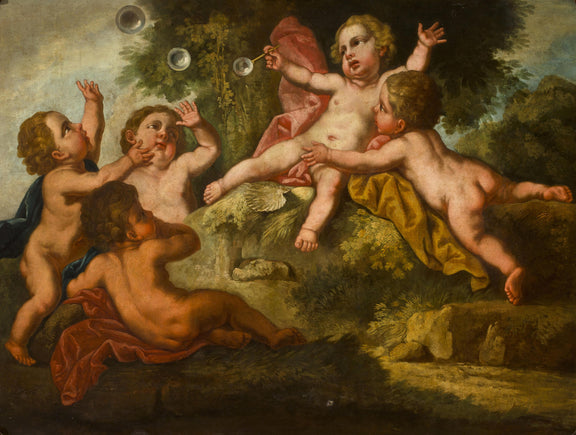 Opal Adams-Putti at play3 - Oil Painting Haven Oil Painting Haven