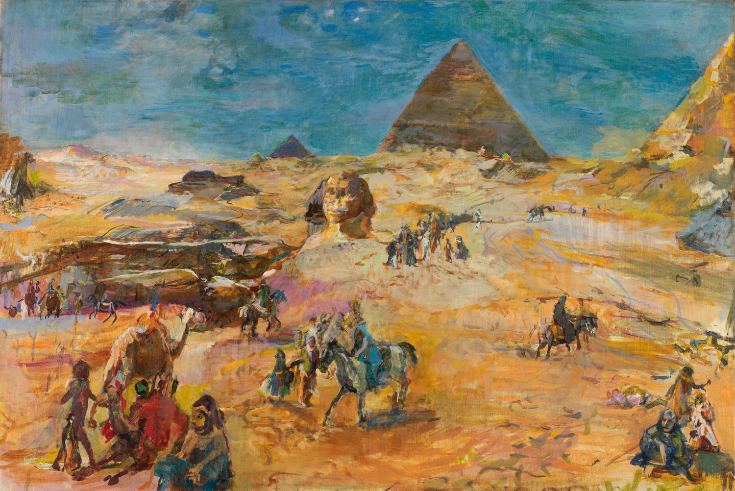 Oskar Kokoschka - Pyramids at Gizeh, 1929 - Oil Painting Haven