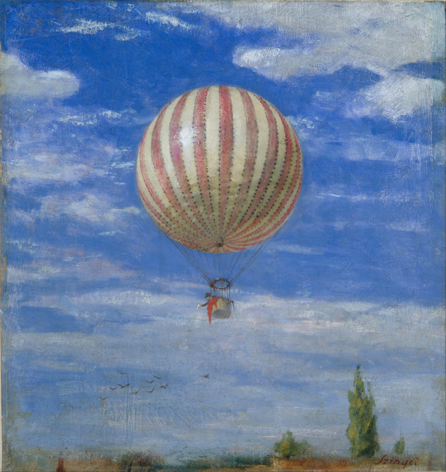 Pál Szinyei Merse (1845–1920)-The Balloon - Oil Painting Haven