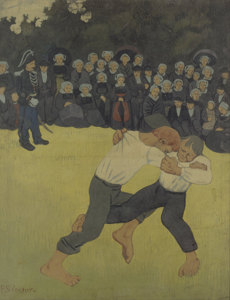 Paul_Sérusier_-_Breton_Wrestling - Oil Painting Haven Oil Painting Haven