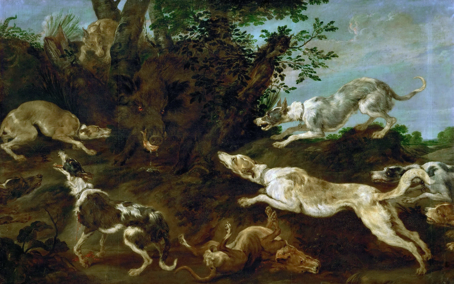 Paul de Vos -- Boar-hunt.jpeg - Oil Painting Haven