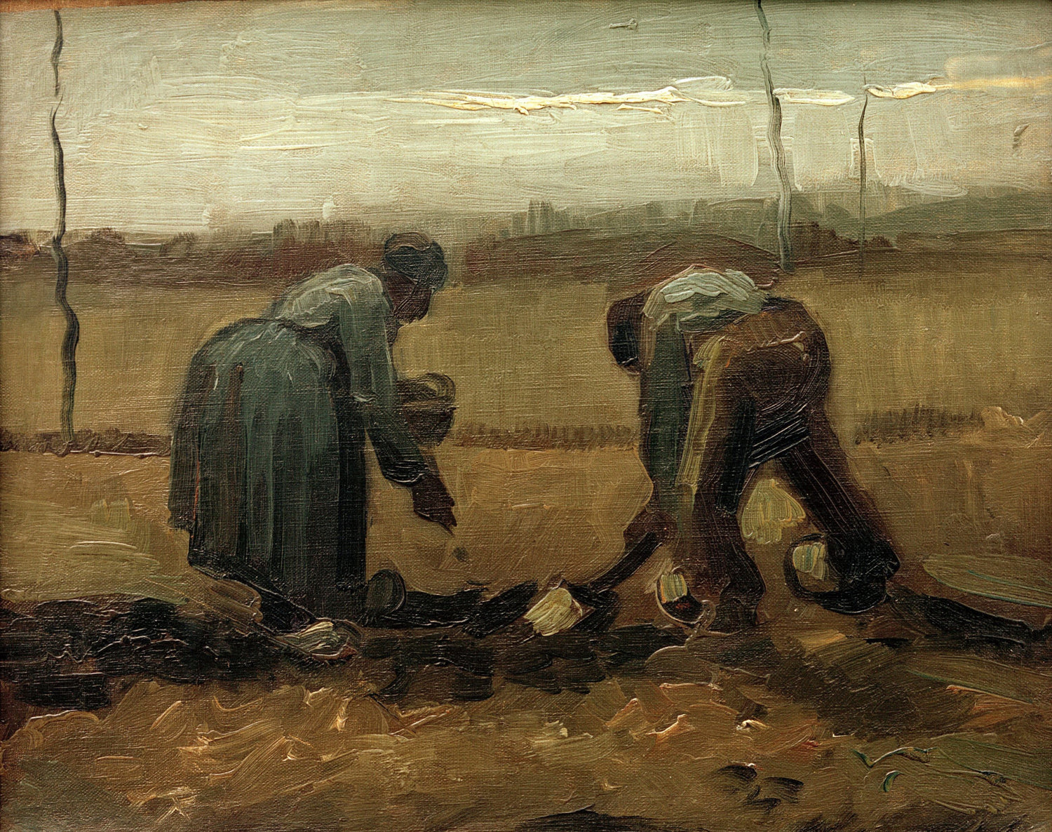 Peasants Planting Potatoes - Oil Painting Haven